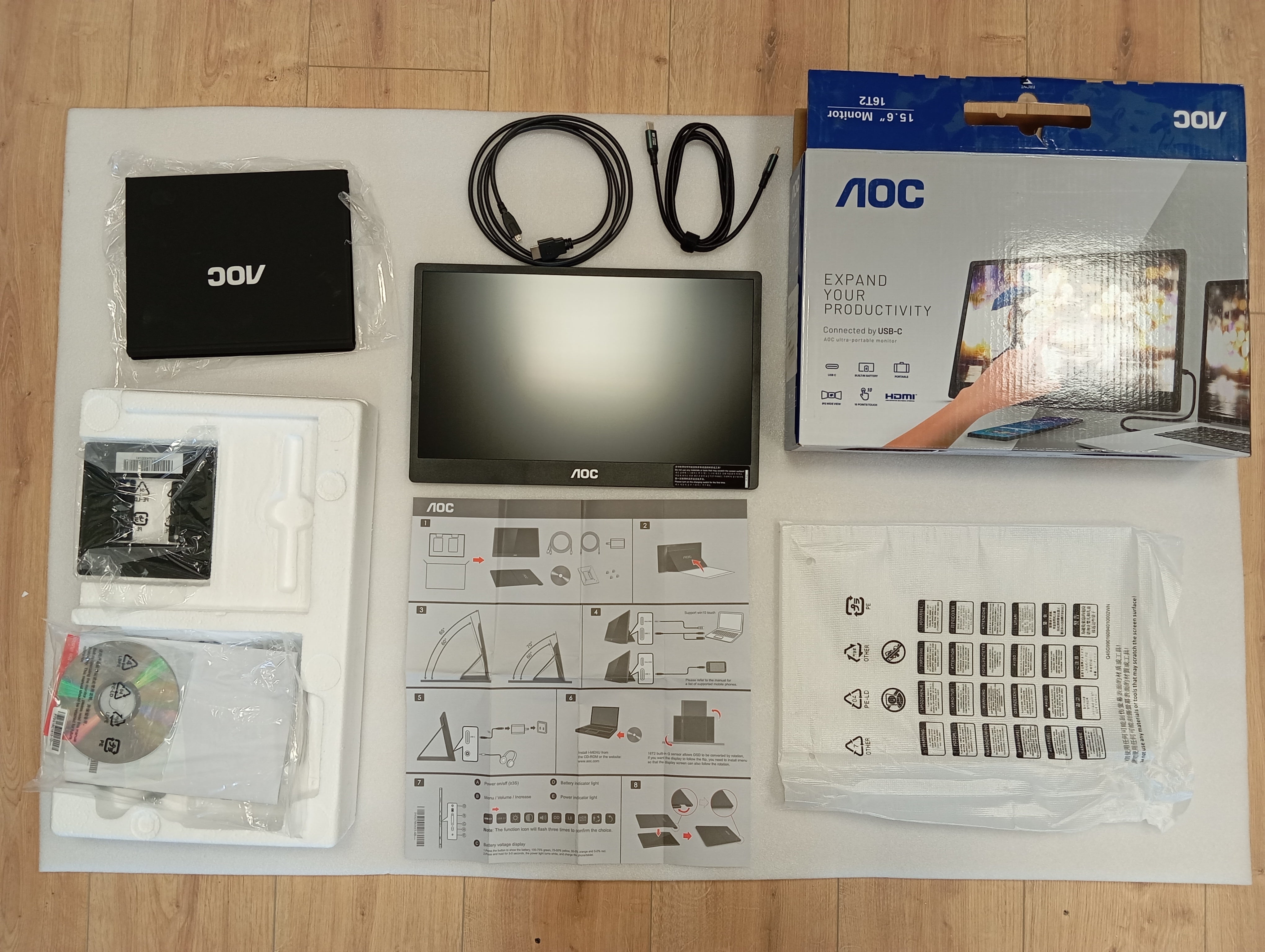 Tweedekans AOC 16T2 met Touchscreen Functie Tweedekans AOC 16T2 met Touchscreen Functie